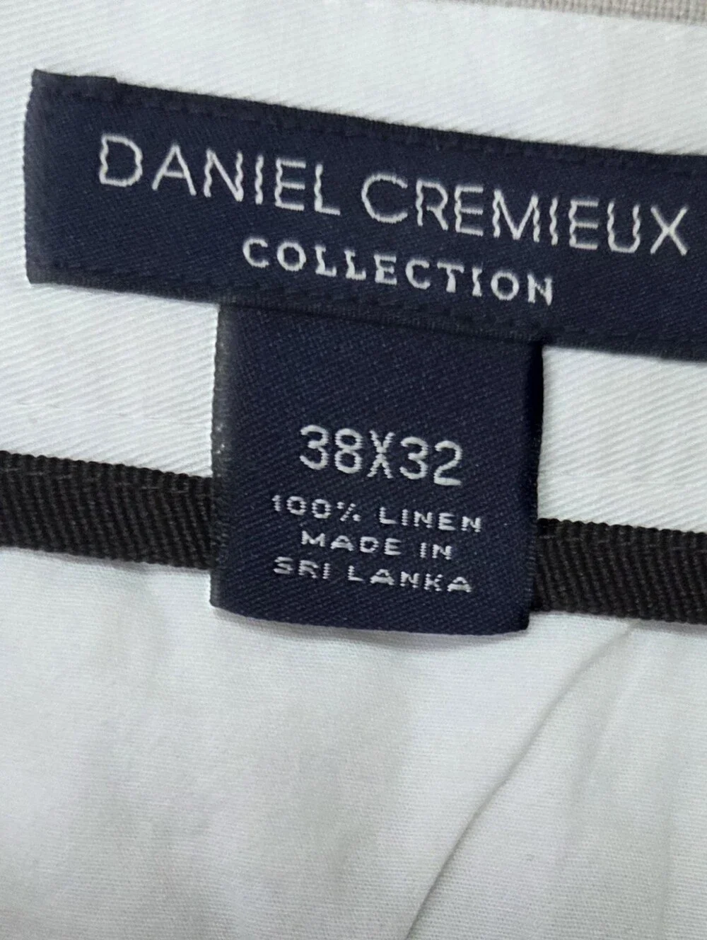Daniel Cremieux Collection Linen Flat Front Pants Size 38x32 Beige Old Money